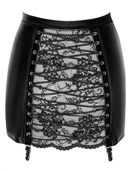 Спідниця Noir Handmade F341 Powerwetlook and lace skirt - S SX2130 фото