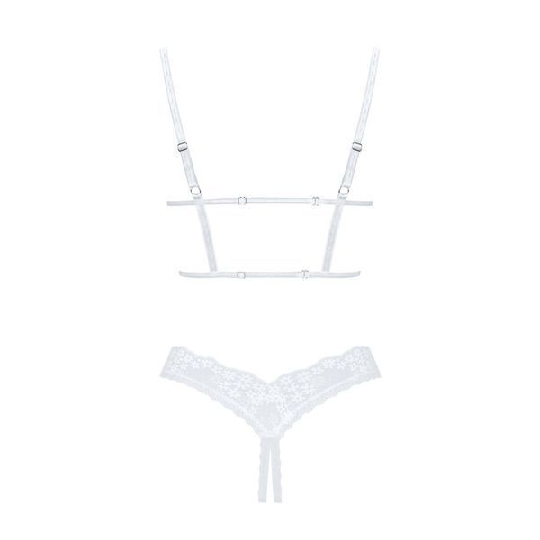 Еротичний комплект Obsessive Heavenlly 2-pcs cupless set XL/2XL, відкриті груди, з доступом SO8177 фото